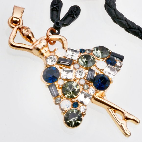 Ballerina Pendant with American Eagle Leather choker - Picture 7 of 8